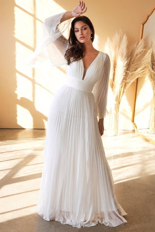 Pleated Chiffon Bridal Gown-3