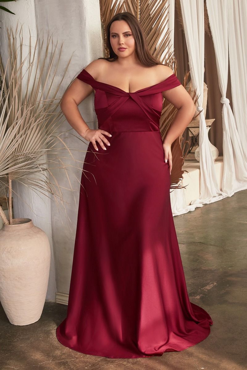 Satin Off The Shoulder Gown-1