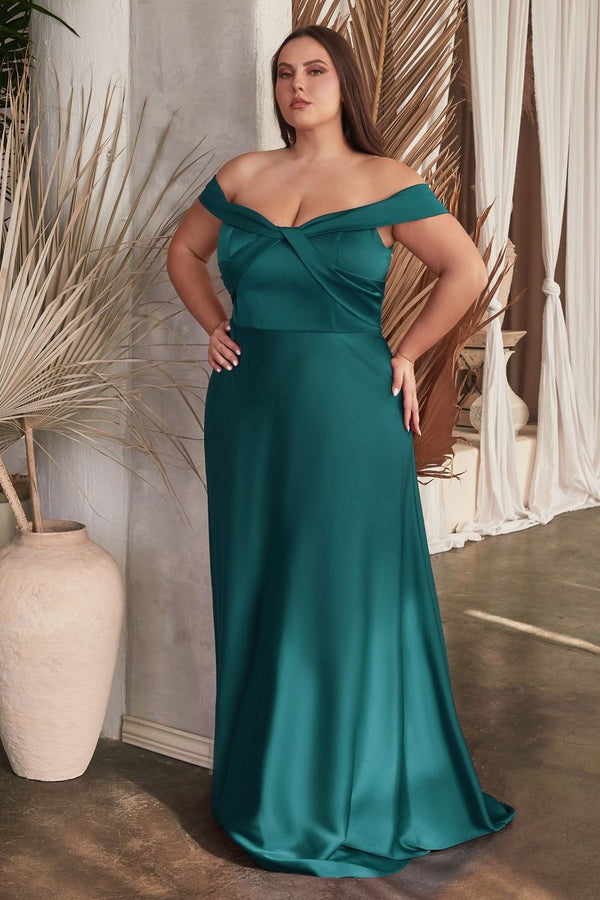 Satin Off The Shoulder Gown-3