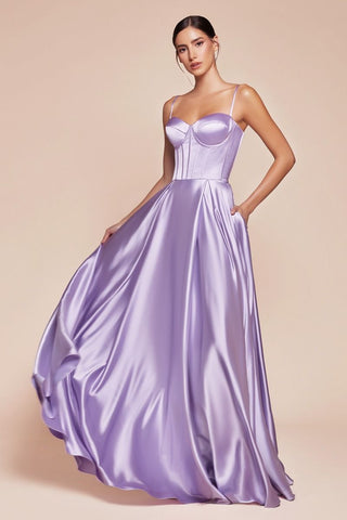 A-Line Satin Bustier Dress-6