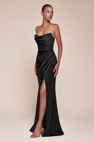 Strapless Neoprene Fitted Gown-0