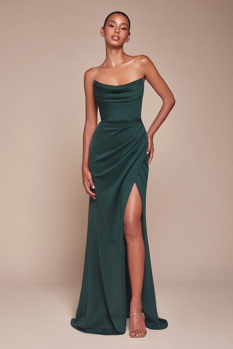 Strapless Neoprene Fitted Gown-1