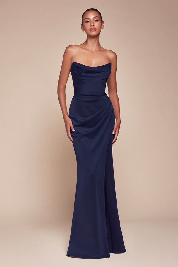 Strapless Neoprene Fitted Gown-2