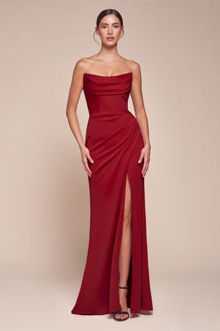 Strapless Neoprene Fitted Gown-3