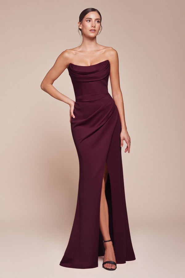 Strapless Neoprene Fitted Gown-4