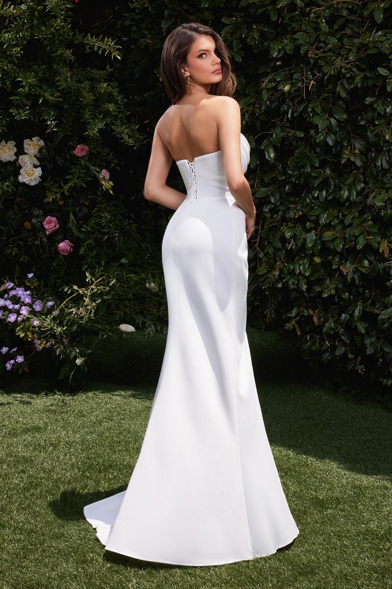 Neoprene Strapless Wedding Dress-2