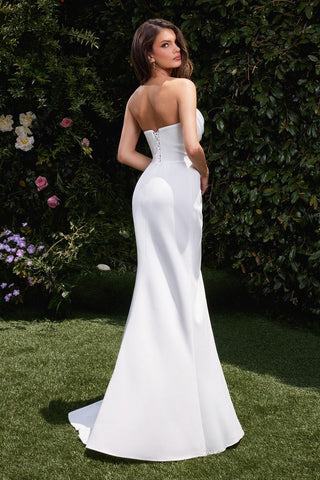 Neoprene Strapless Wedding Dress-2