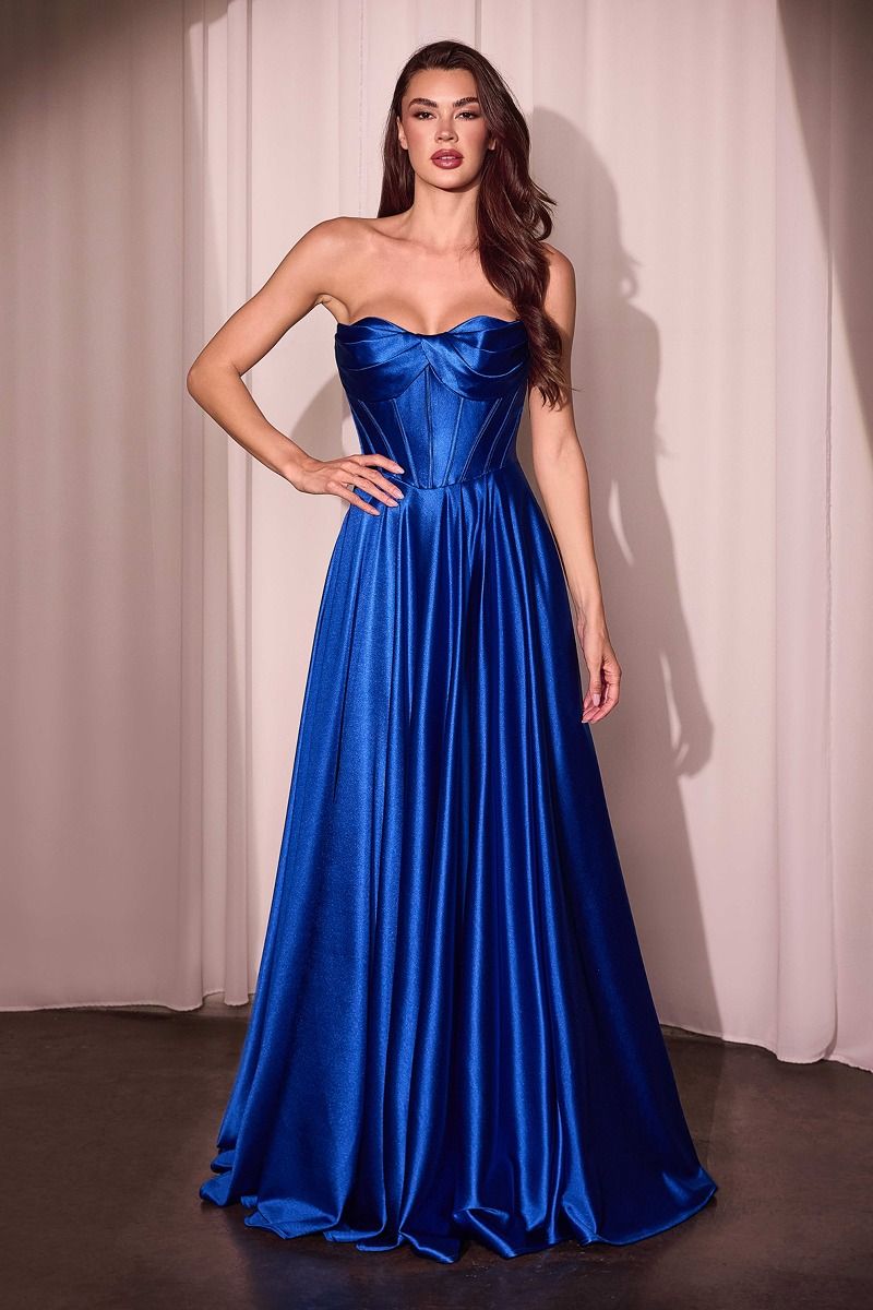 Strapless Satin A-Line Dress-1