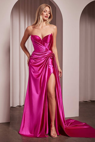 Strapless Fitted Structured Satin Gown-2