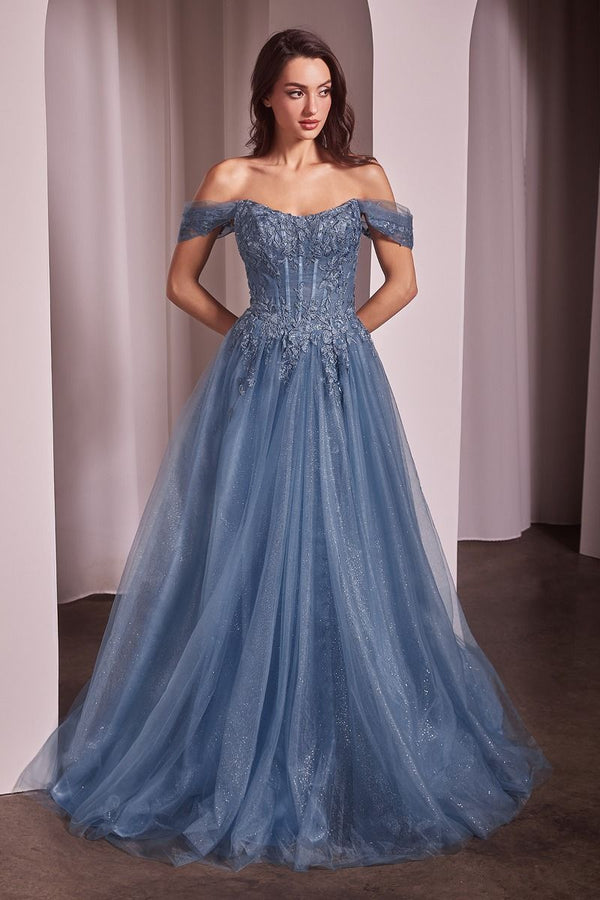 Off The Shoulder A-Line Ball Gown-0