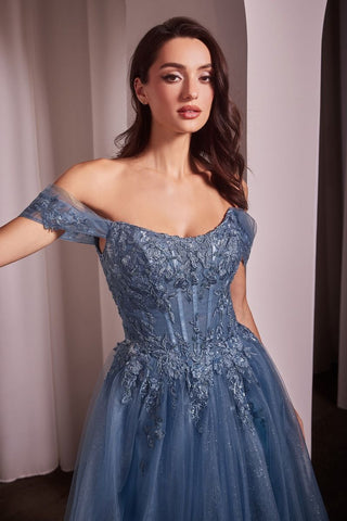 Off The Shoulder A-Line Ball Gown-3