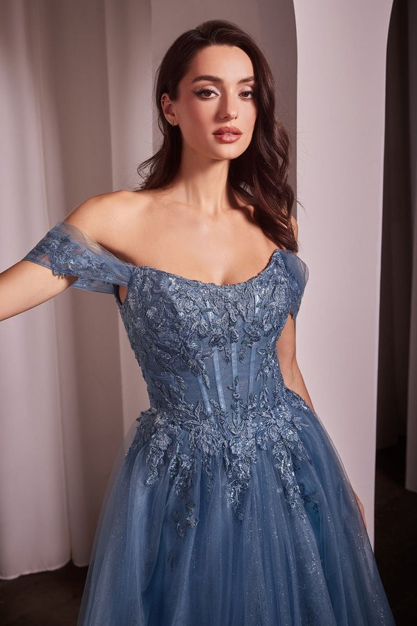 Off The Shoulder A-Line Ball Gown-3