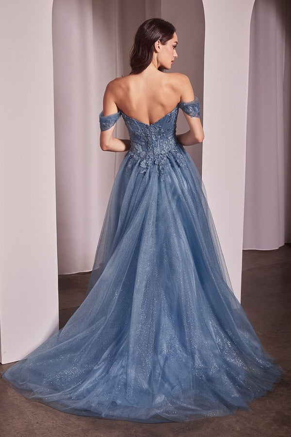 Off The Shoulder A-Line Ball Gown-4