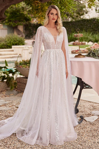 A-Line Bridal Gown With Long Sleeves-3