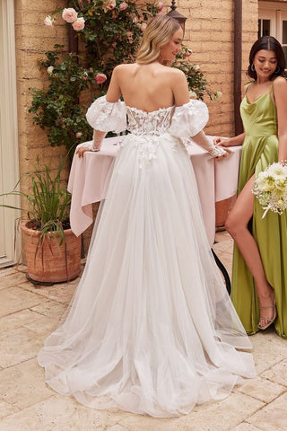 Strapless Ball Gown With Removable Sleeves-1