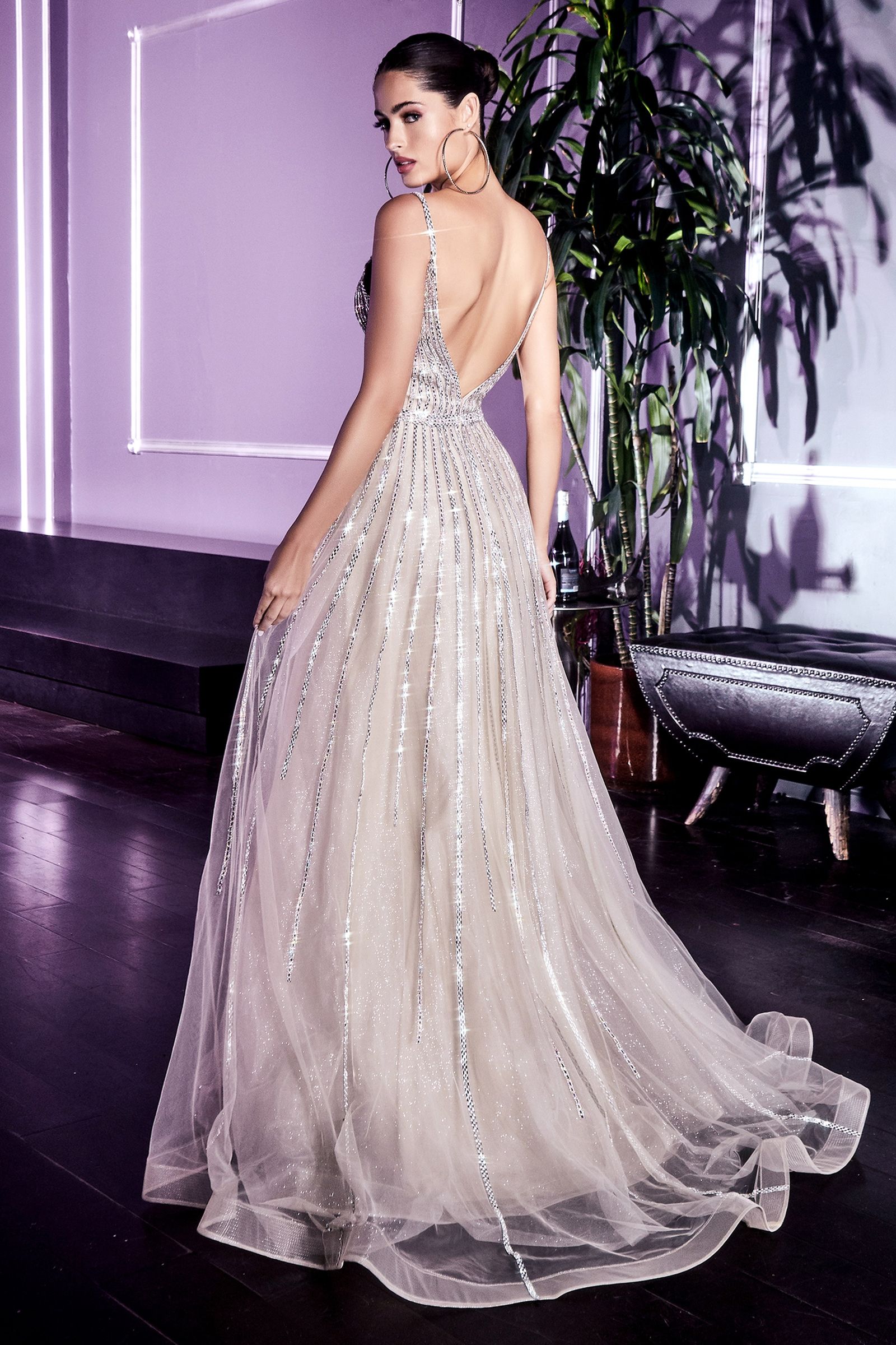 A-Line Embellished Tulle Gown-3