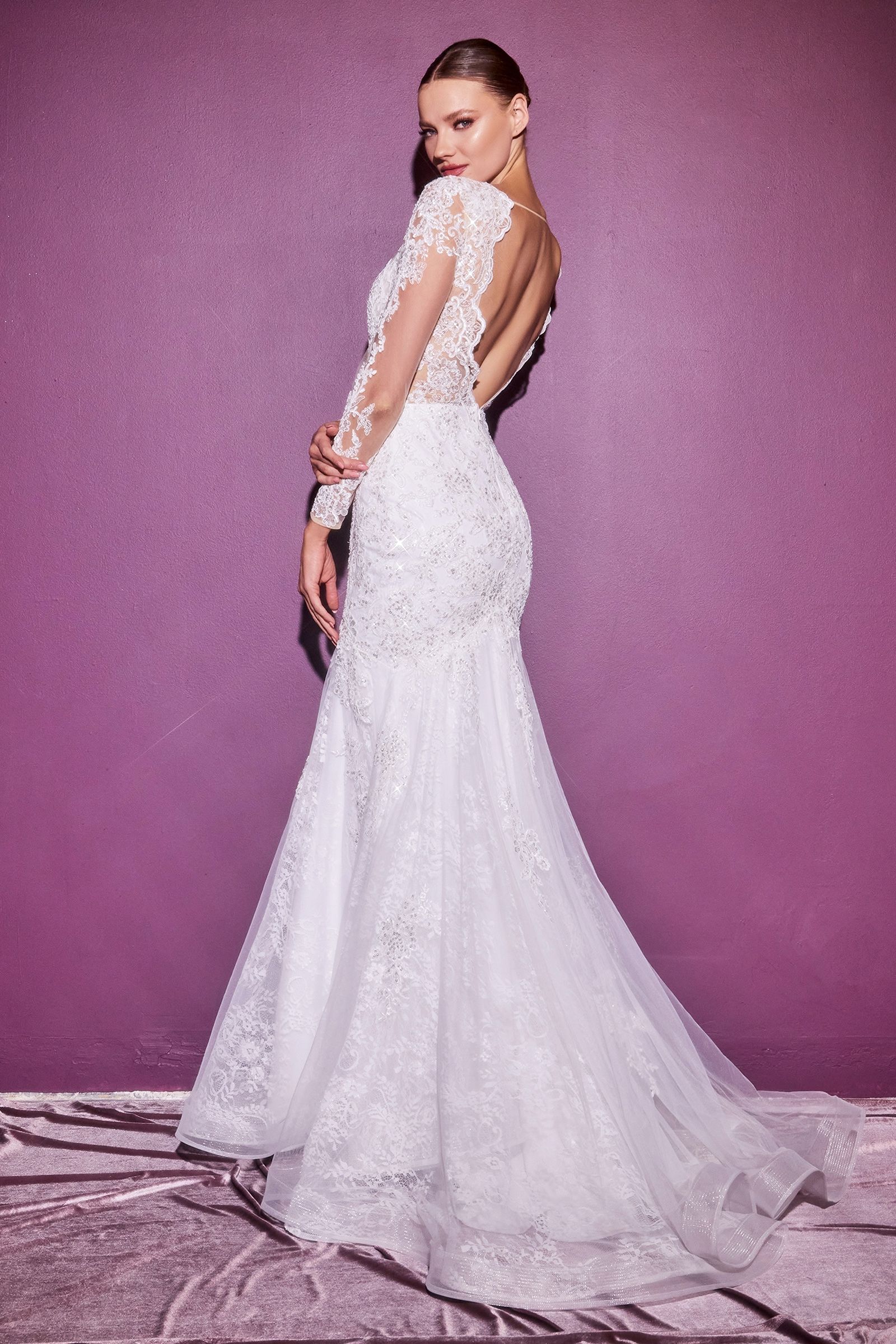 Layered Lace Mermaid Bridal Gown-1