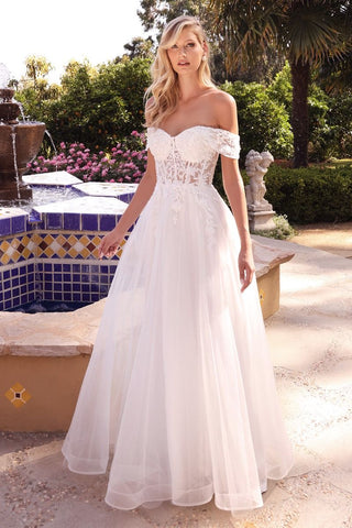 Lace Off The Shoulder Bridal Gown-3