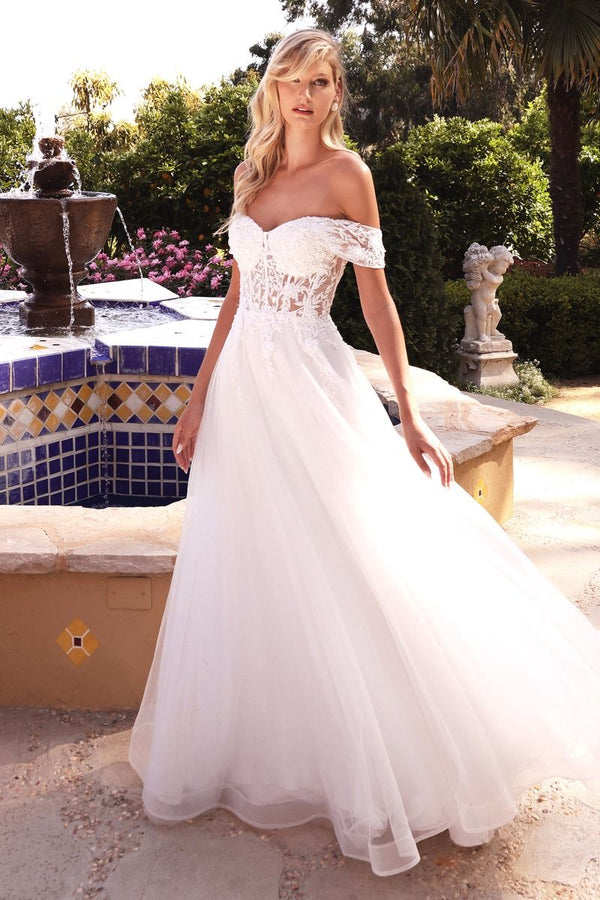 Lace Off The Shoulder Bridal Gown-0