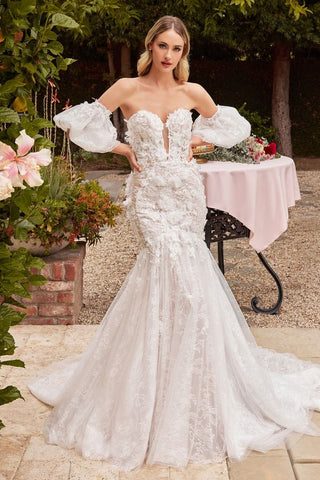 Strapless Lace Wedding Gown-0