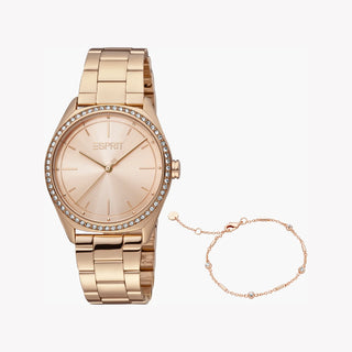 ESPRIT Women's Watch with Rose Gold Stainless Steel Case and Rose Gold Stainless Steel Band-0