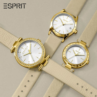 ESPRIT Women's Watch with Silver Stainless Steel Case and Beige Leather Band-4