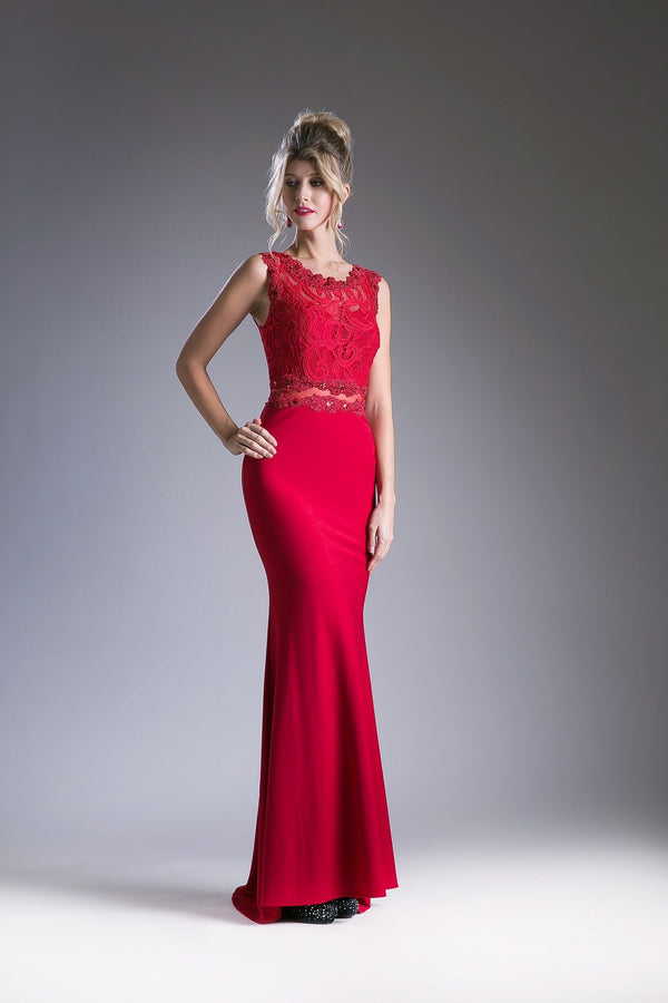 Fitted Gown With Lace Bodice-6