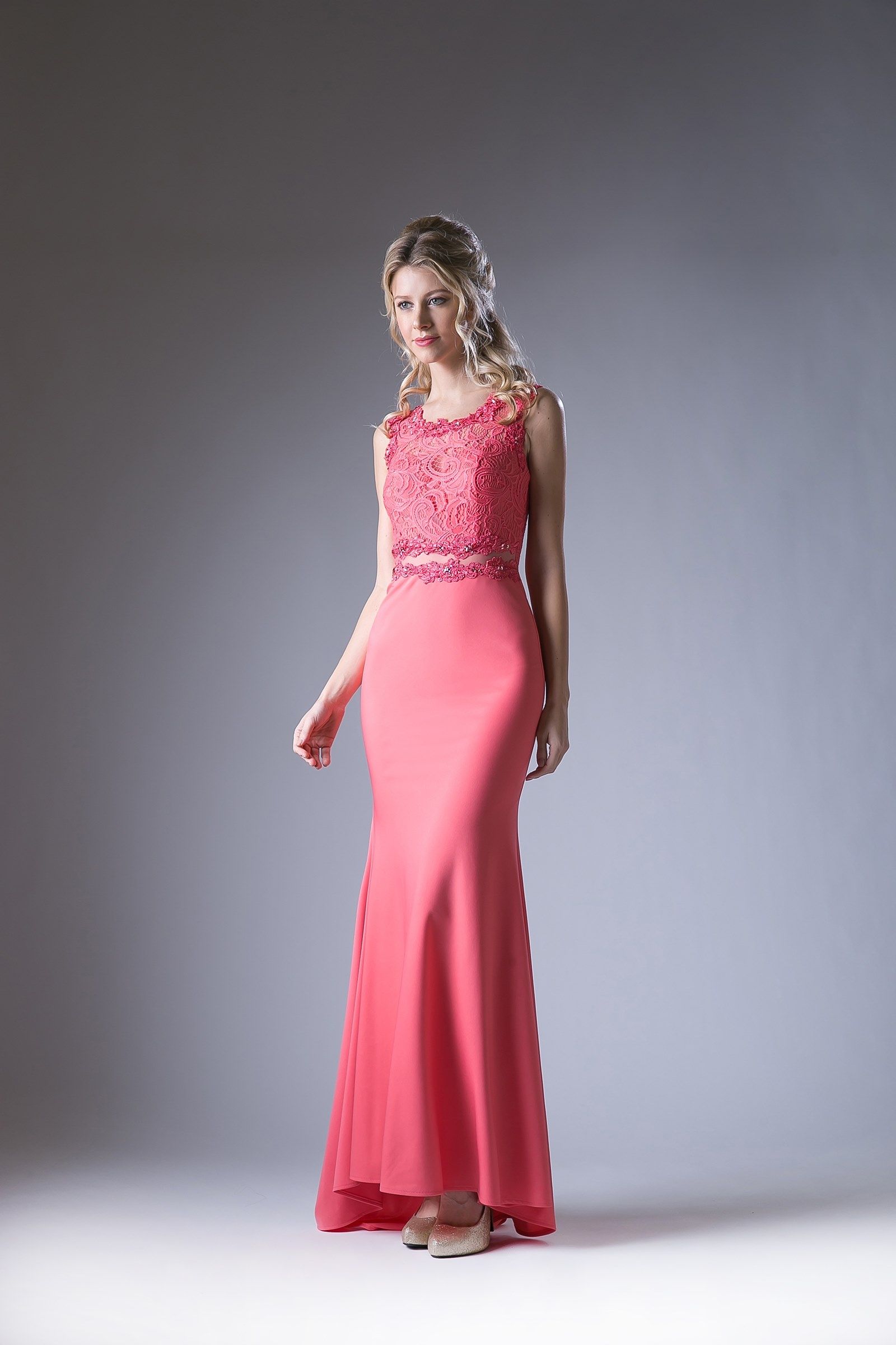 Fitted Gown With Lace Bodice-4