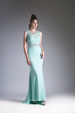 Fitted Gown With Lace Bodice-2