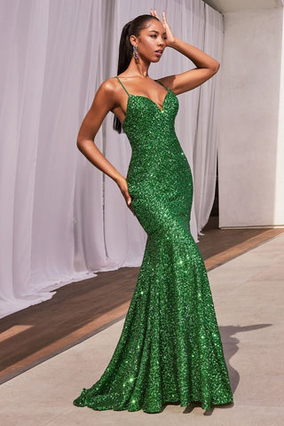 Fitted Sequin Mermaid Gown-2