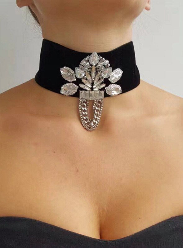 Vintage Luxury Crystal Pedant Choker-2