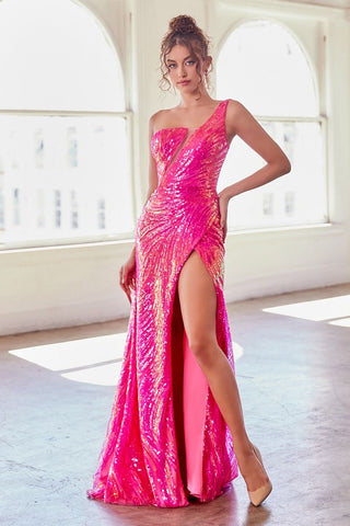 One Shoulder Sequin Gown-4