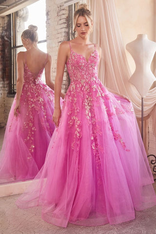 Floral Appliqued Ball Gown-0