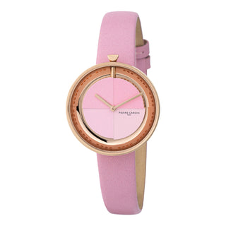 PIERRE CARDIN Women's Watch with Rose Gold Stainless Steel Case and Pink Leather Band-0