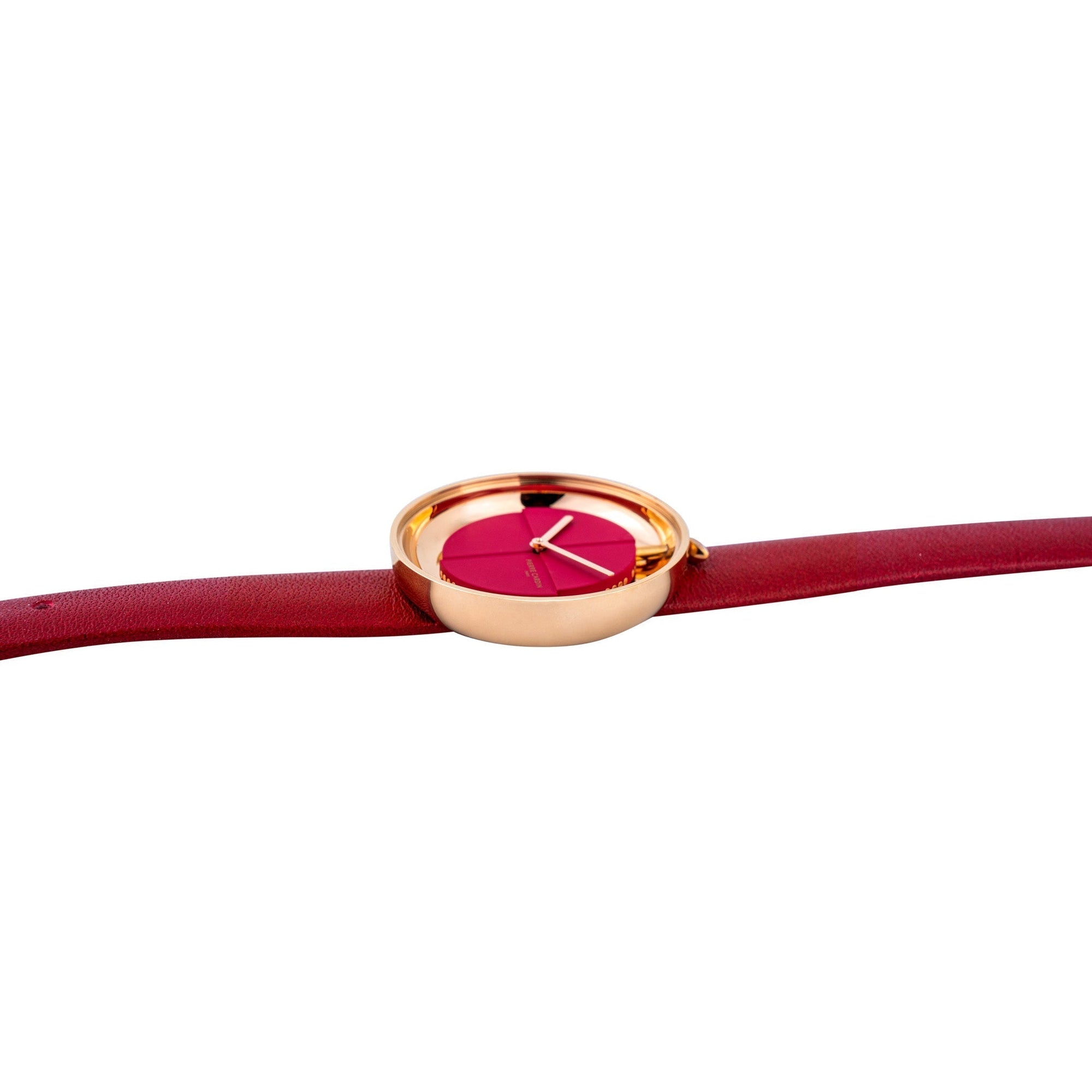 PIERRE CARDIN Women's Watch with Rose Gold Stainless Steel Case and Red Leather Band-2