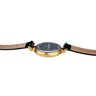 PIERRE CARDIN Women's Watch with Gold Stainless Steel Case and Black Leather Band-3