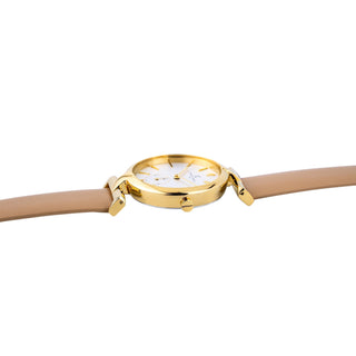 PIERRE CARDIN Women's Watch with Gold Stainless Steel Case and Beige Leather Band-2