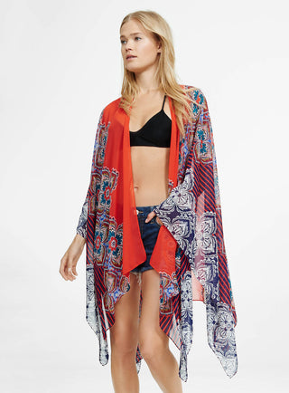 Sexy Flower Print Beach Cover Up-1