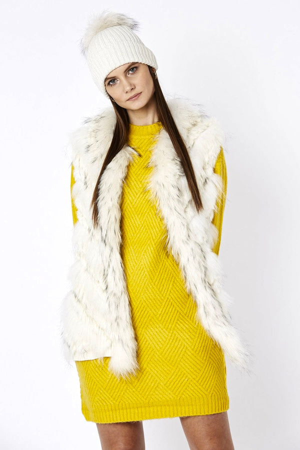 Cream Fox And Coney Fur Gilet-0