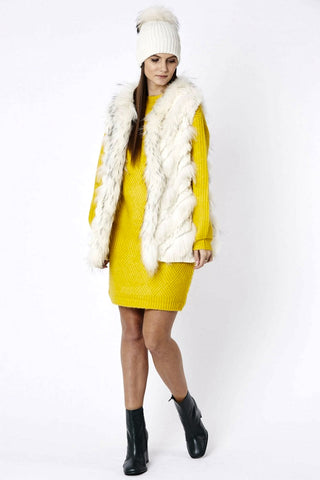 Cream Fox And Coney Fur Gilet-1