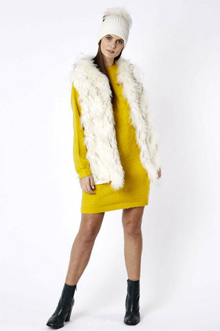 Cream Fox And Coney Fur Gilet-2