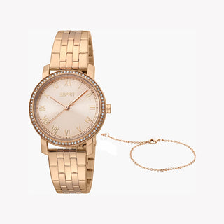 ESPRIT Women's Watch with Rose Gold Stainless Steel Case and Rose Gold Stainless Steel Band-0