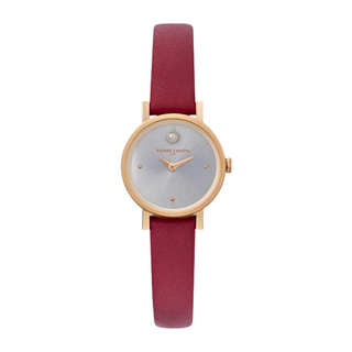 PIERRE CARDIN Women's Watch with Rose Gold Stainless Steel Case and Burgundy Leather Band-0