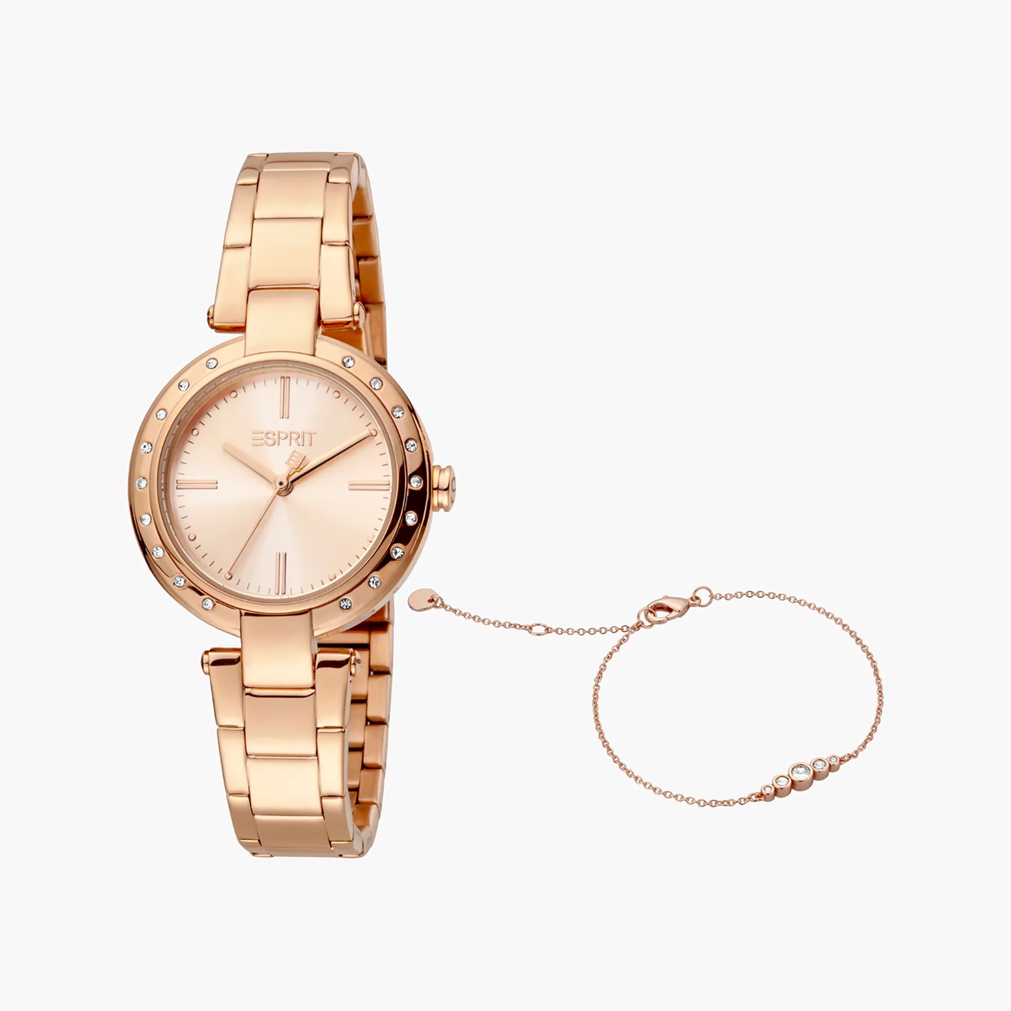 ESPRIT Women's Watch with Rose Gold Stainless Steel Case and Rose Gold Stainless Steel Band-0