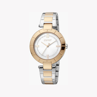 ESPRIT Women's Watch with Silver Stainless Steel Case and Silver & Rose Gold Stainless Steel Band-0