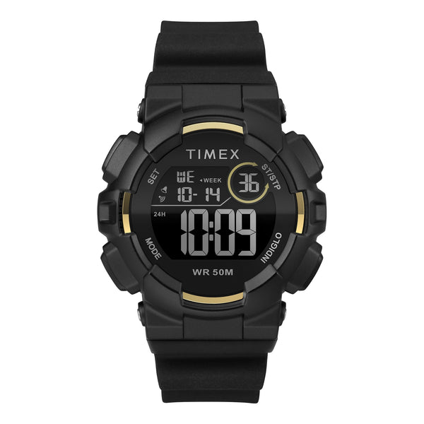 TIMEX Women's Watch with Black Resin Case and Black Silicon Band-0