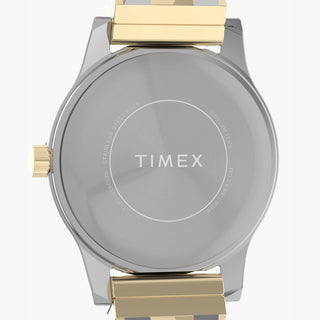 TIMEX TWO-TONE SEMI BANGLE - ELEGANT WOMEN'S SILVER & GOLD DIAL WATCH-3