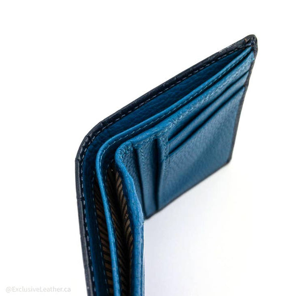 Henry Men's Leather Bifold Wallet Blue-4