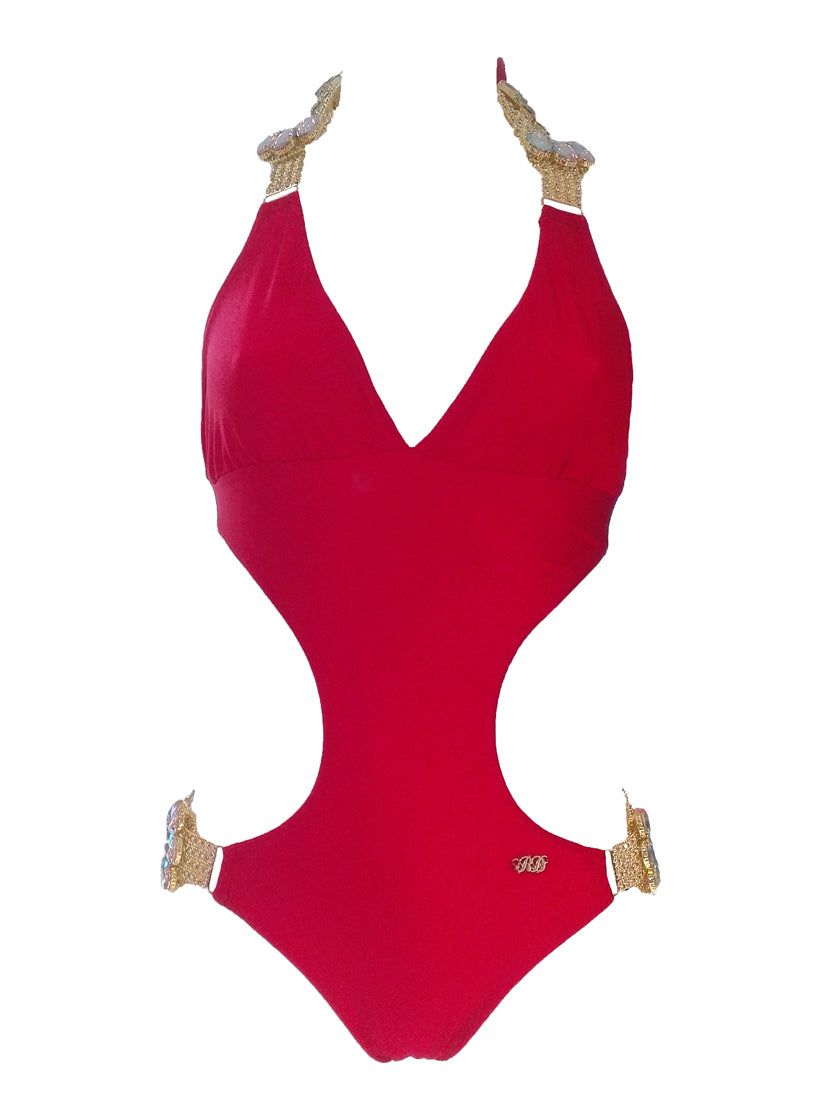 Emma One-Piece Swimsuit - Red-1