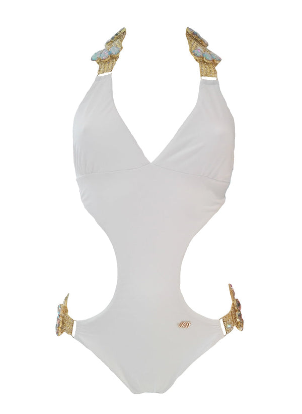 Emma One-Piece Swimsuit - White-1